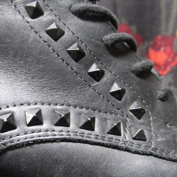 Ash "Xim" Black Leather Studded Lace Up Combat Boots Sz.9/39 - Picture 4 of 13